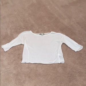 Express Sheer White Crop Top